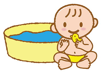赤ちゃんのプールデビュー