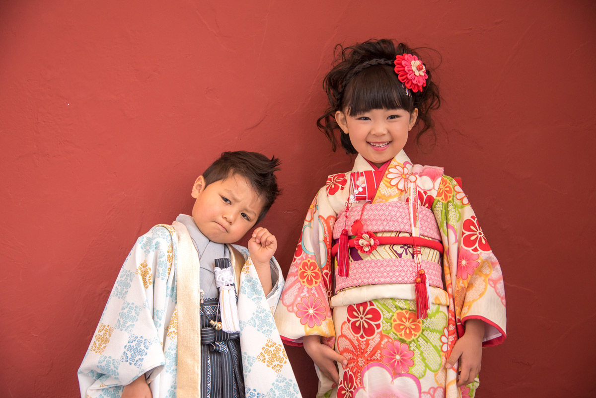 七五三写真7歳女の子5歳男の子