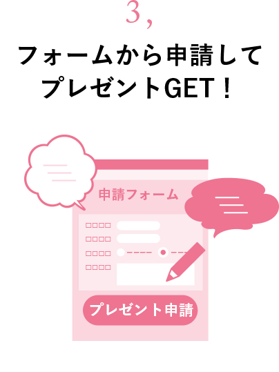 3.フォームから申請してプレゼントGET!