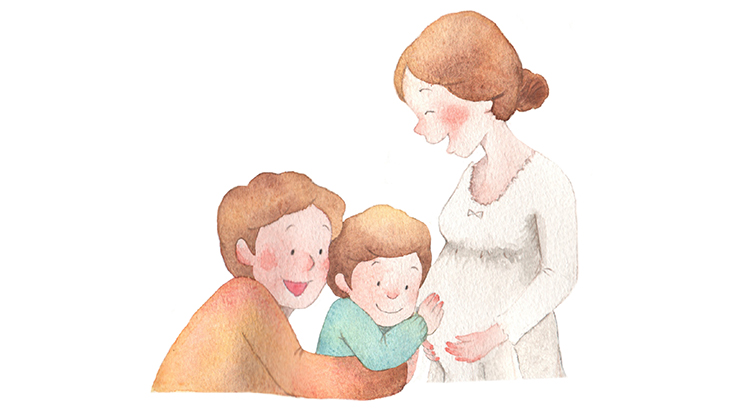 妊婦と家族